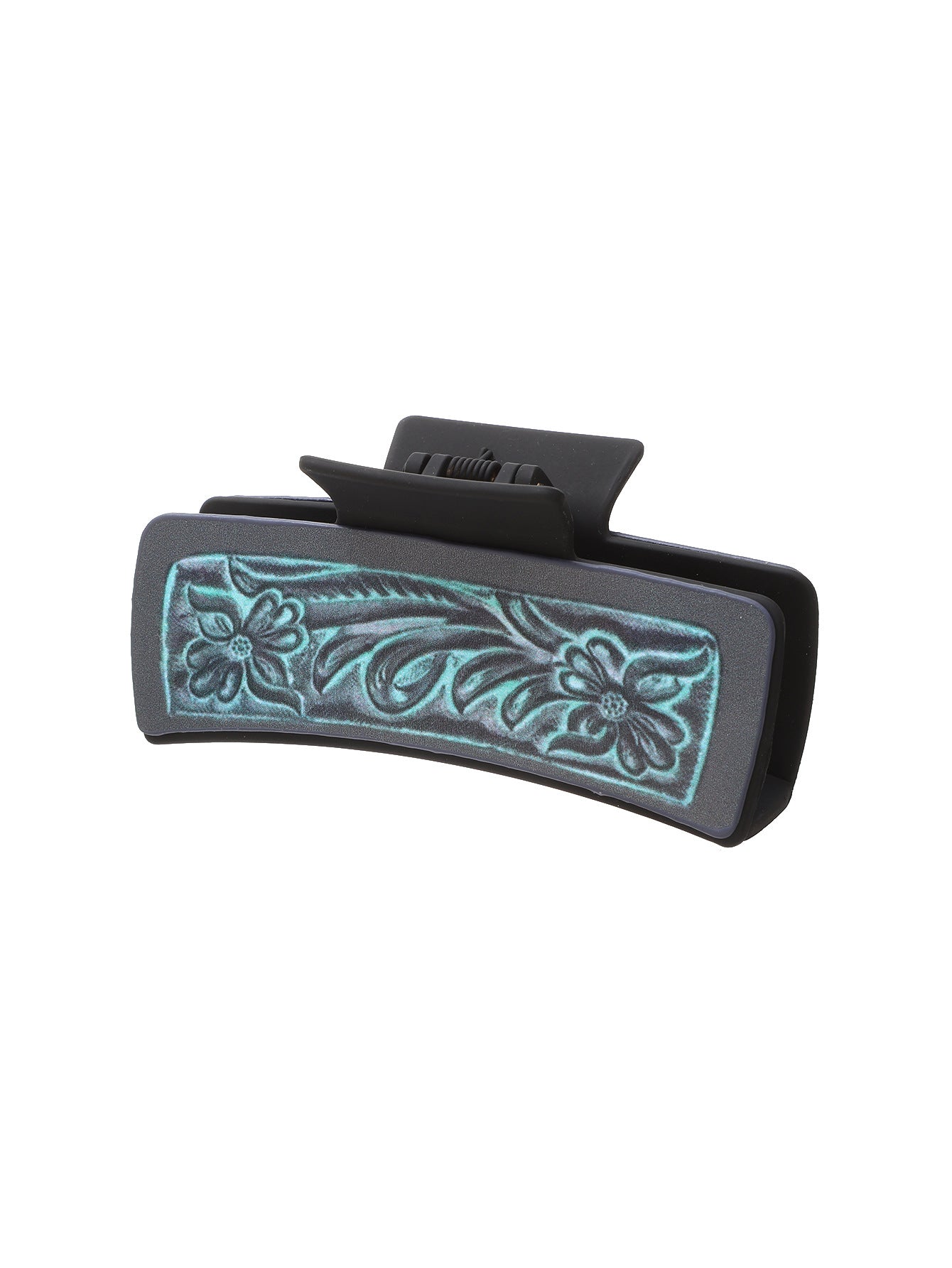 Wholesale  West Denim Style Diamond Pattern Leather Hairpin  Shark Clip
